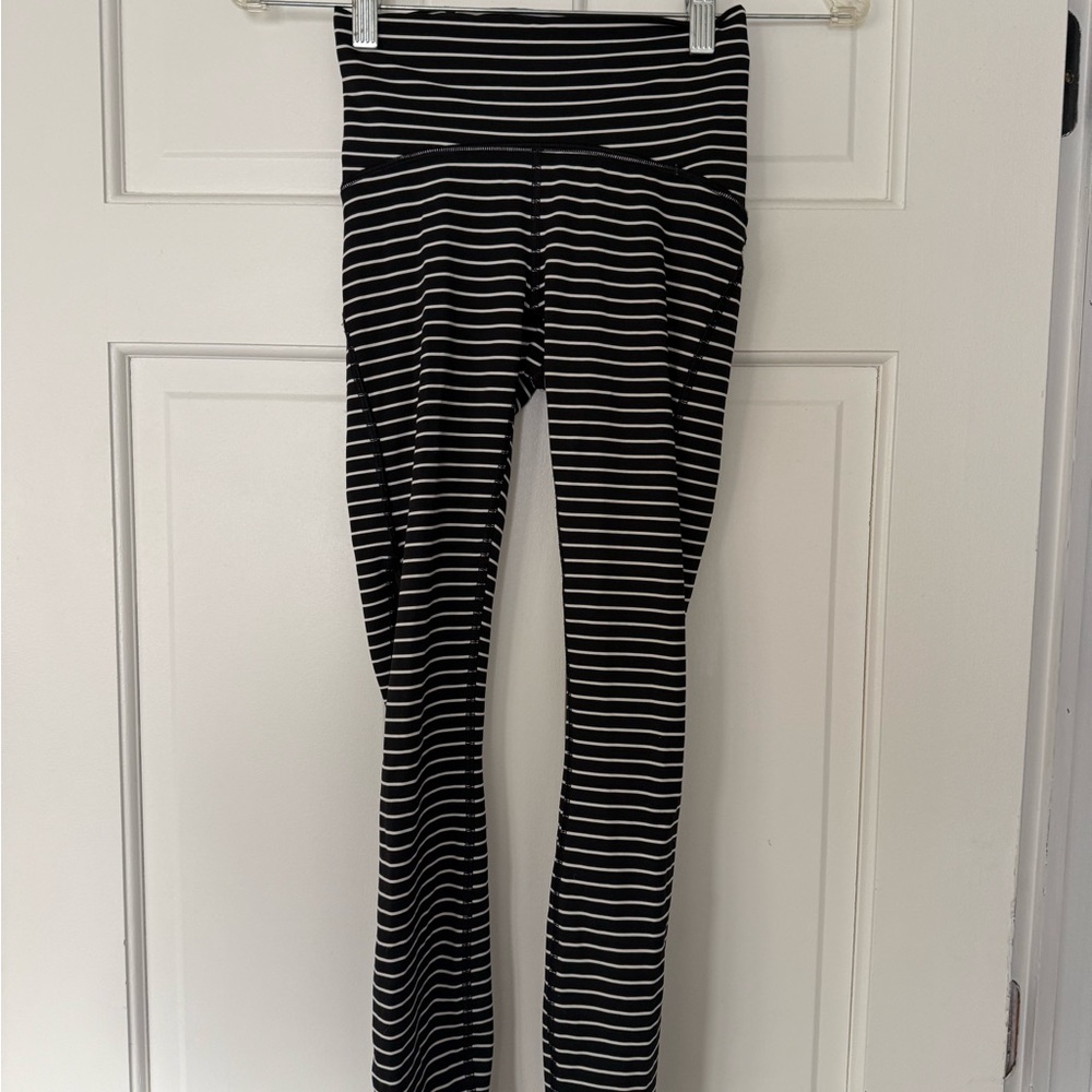 lululemon athletica Striped Black and White Leggings